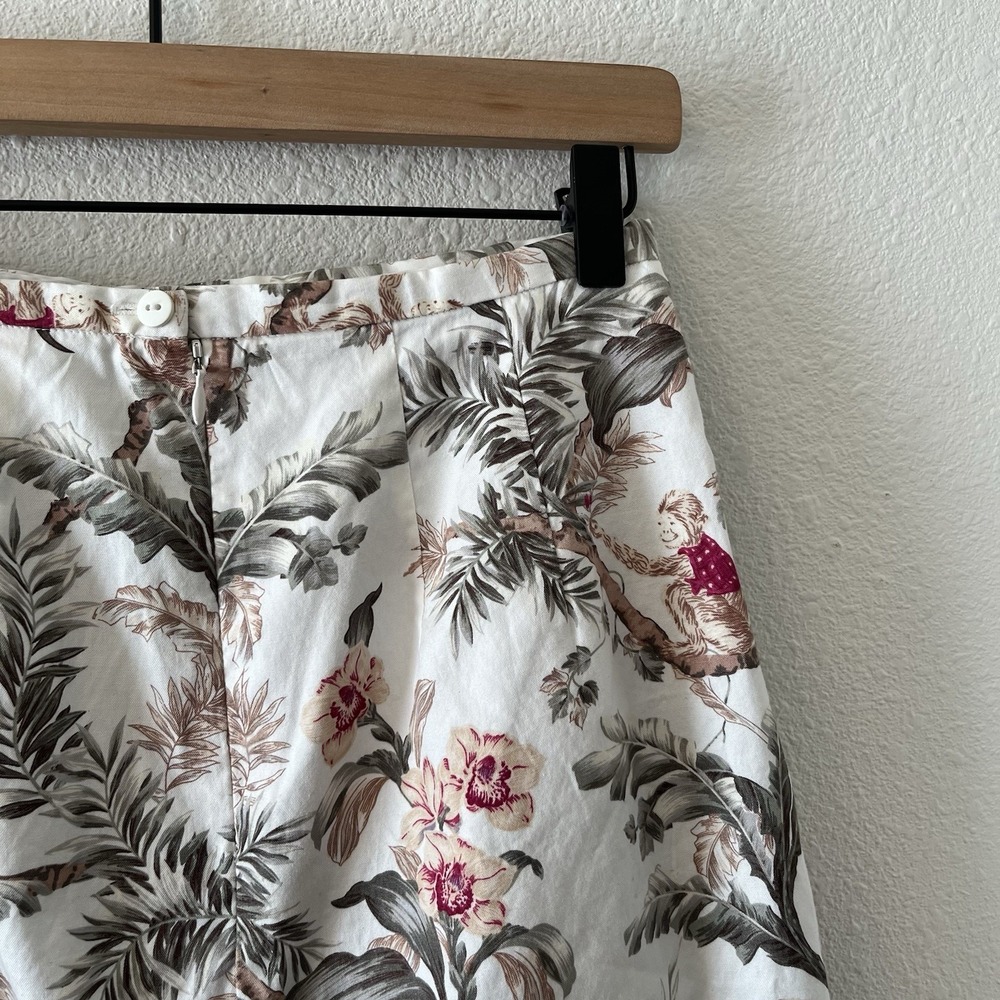 Vintage Talbots Skirt Size 4 Monkeys Jungle Lined Cotton USA MADE A Line Cute - Picture 8 of 15